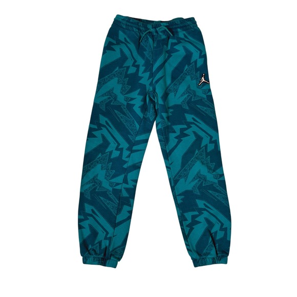 Jordan Kids Teal Geometric Print Jogger Sweatpants Athletic Activewear Boys M - Picture 1 of 9